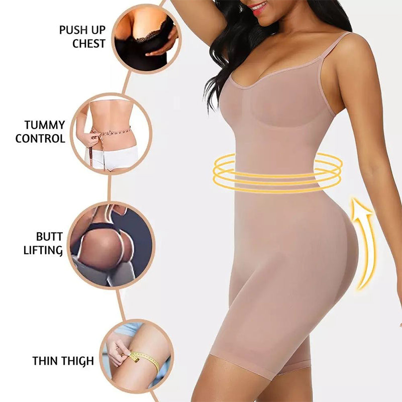 Buy FXTYK Shapewear Bodysuit Body Shaper for Women Tummy Control Bodysuit  Shapewear Shorts Adjustable Detachable Shoulder Strap Full Body Sculpting  Bodysuit, Brown, L at